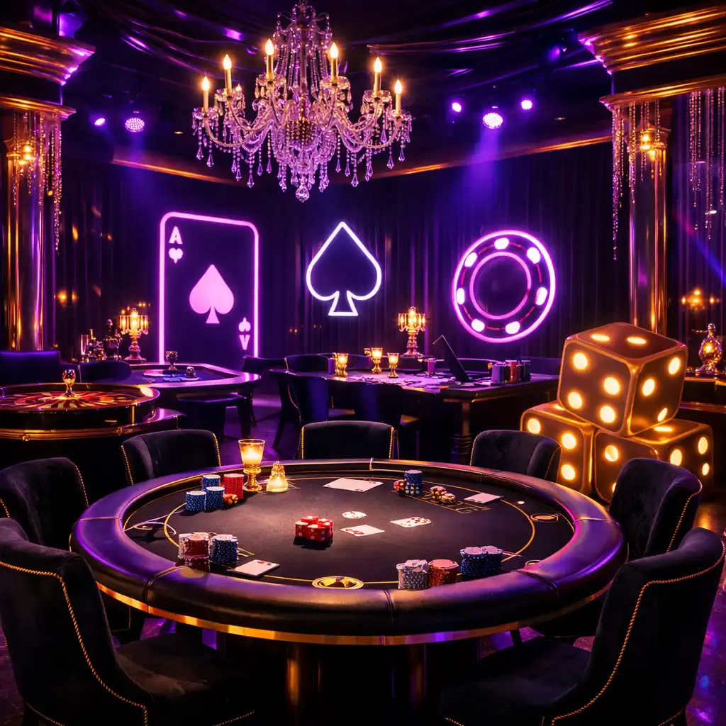 Neonowe oświetlenie i scenografia w stylu midnight luxury